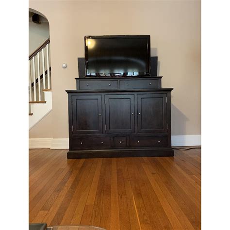view swatch Rye (226) Cool medium brown with gray tint, satin sheen. . Ethan allen tv stand